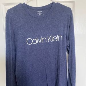 Blue Calvin Klein Long Sleeve T-shirt
